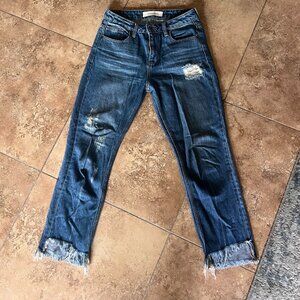Stylish Distressed Jeans - Size 26 with Unique Distress Details - Hidden Jeans